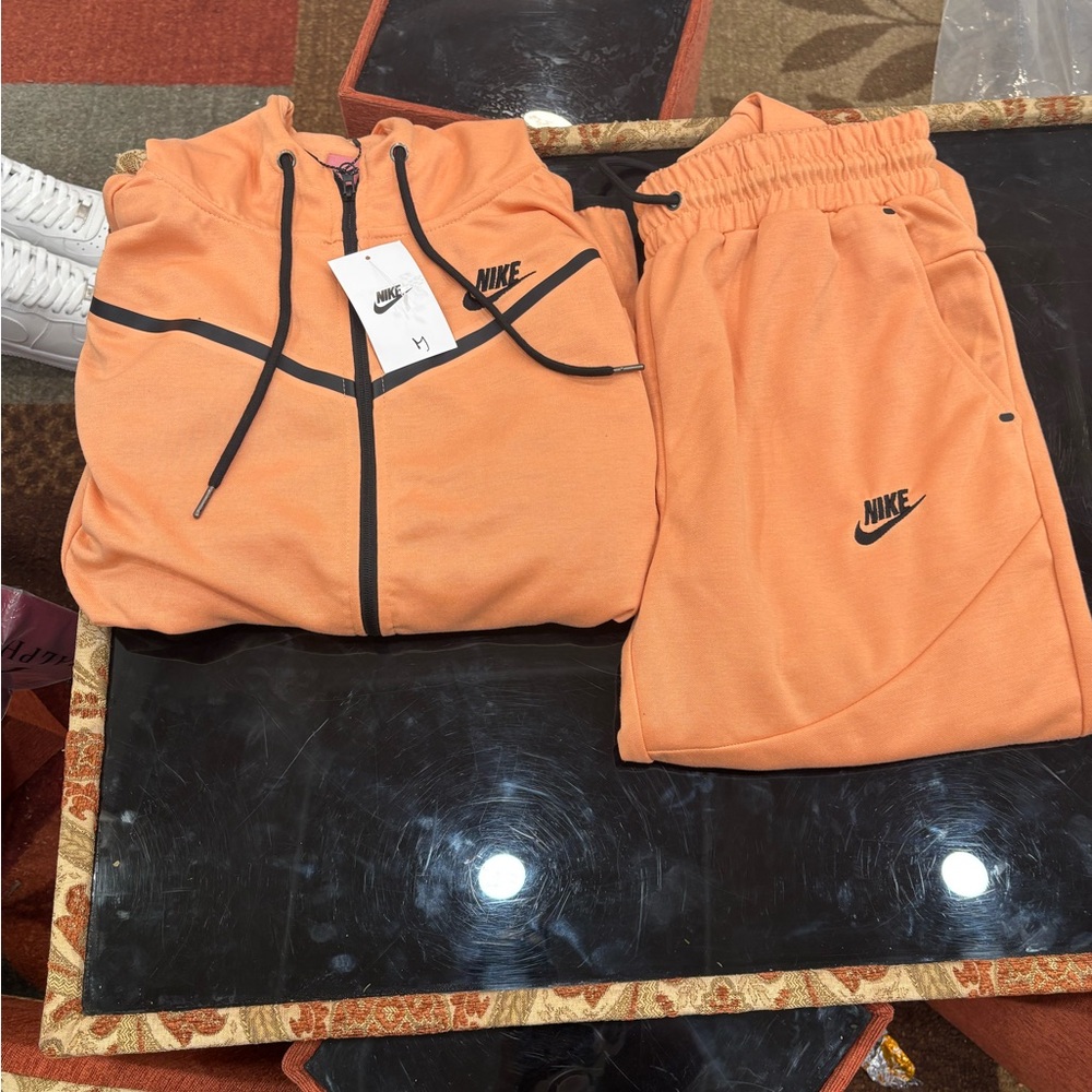 Nike Orange Tracksuit with Black Accents